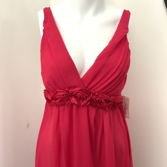 Flora Nikrooz Women’s Size S Crimson Red Long Empire Waist Nightgown - Picture 4 of 9